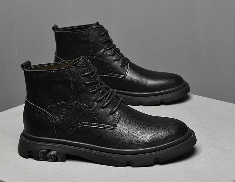 Bota - Aumenta Altura 7cm - Couro - Preto - Masculino