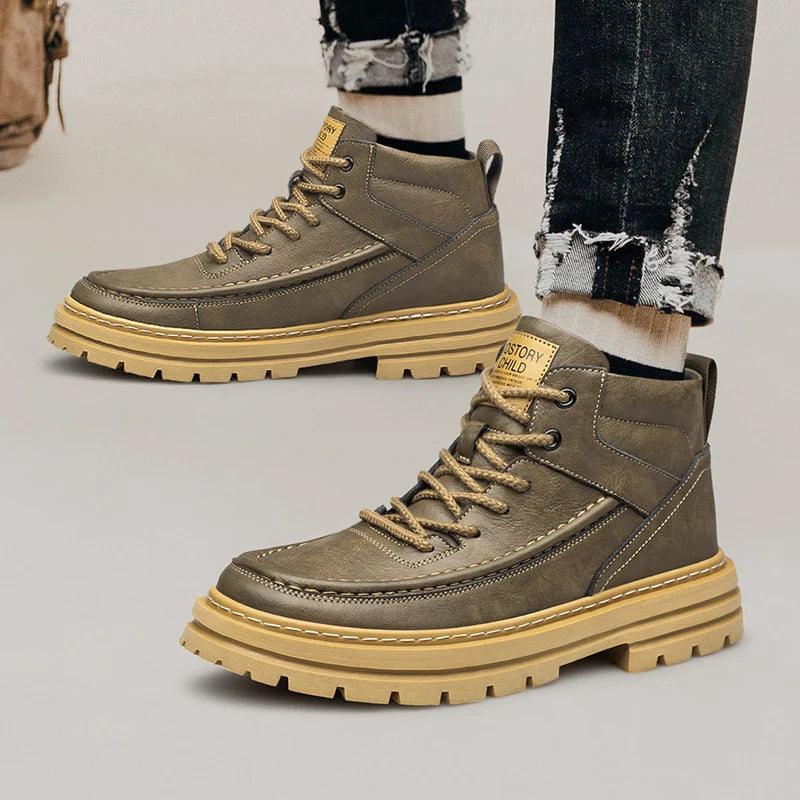 Bota - Você Mais Alto 7cm - Couro - Caramelo - Masculino - BT 004