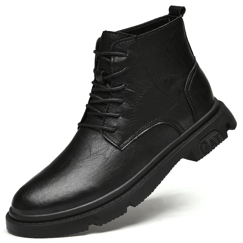 Bota - Aumenta Altura 7cm - Couro - Preto - Masculino