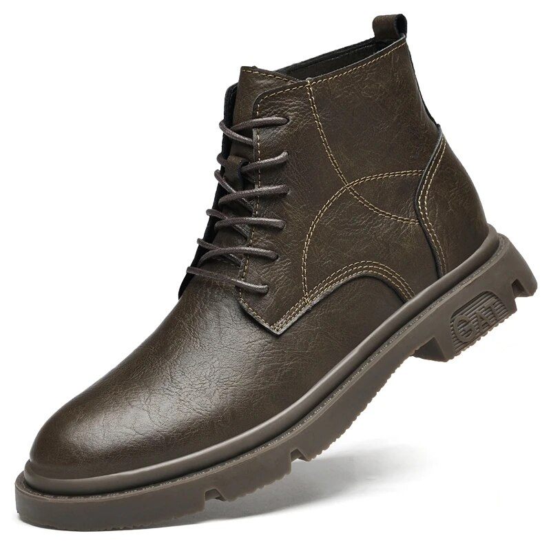 Bota - Aumenta Altura 7cm - Couro - Marrom - Masculino